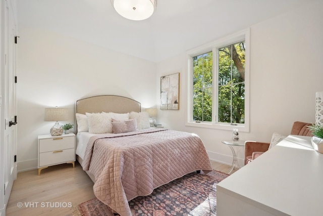 bedroom featuring light hardwood / wood-style floors