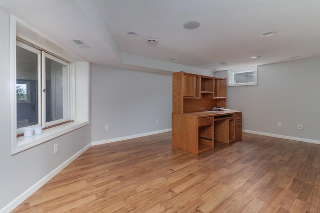 kitchen featuring light wood-type flooring