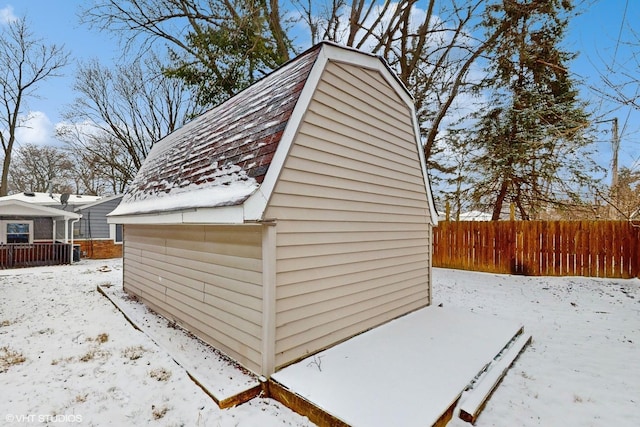 view of snow covered structure