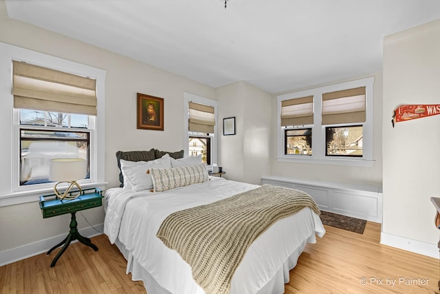 bedroom featuring light hardwood / wood-style flooring