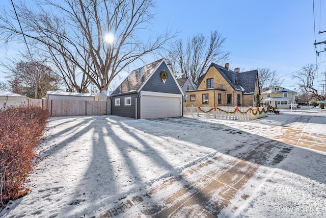 exterior space featuring a garage