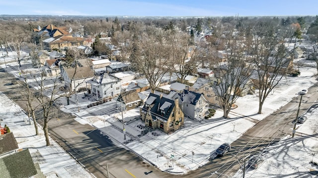 view of snowy aerial view