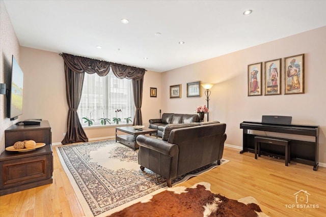 living room featuring light hardwood / wood-style flooring