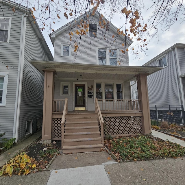 view of front of home with covered porch