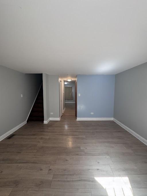 unfurnished living room with light hardwood / wood-style floors