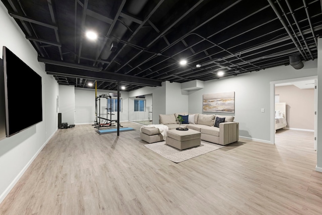 living room featuring hardwood / wood-style flooring