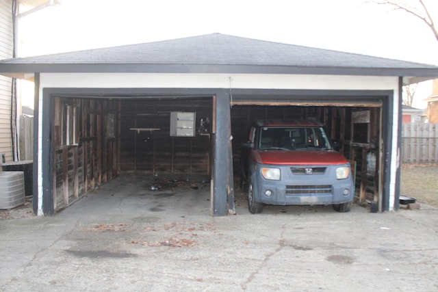 garage featuring central AC