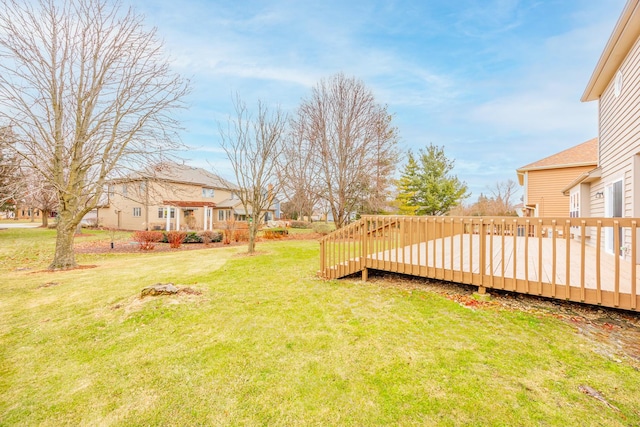 view of yard featuring a deck