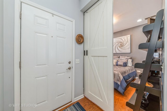 bedroom featuring light hardwood / wood-style floors