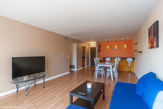 living room featuring hardwood / wood-style floors