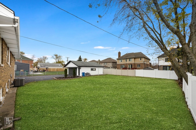 view of yard with central AC