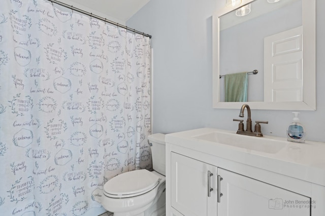 bathroom with toilet and vanity