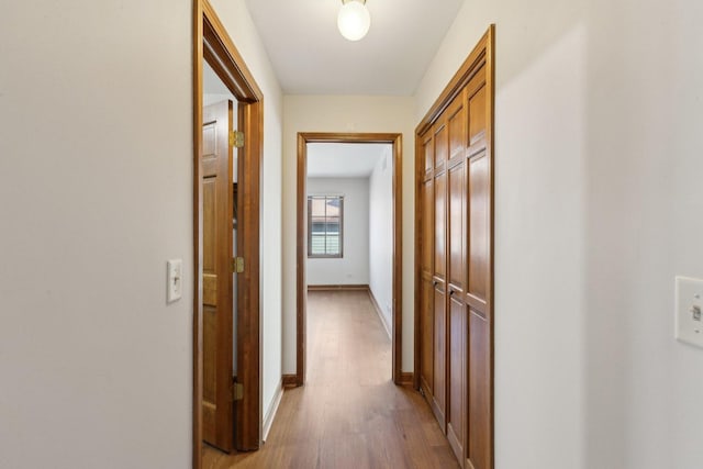 hall featuring light hardwood / wood-style floors