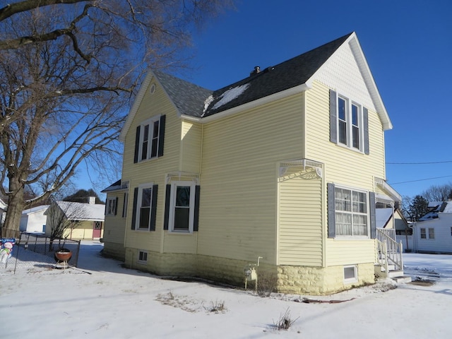 view of snowy exterior