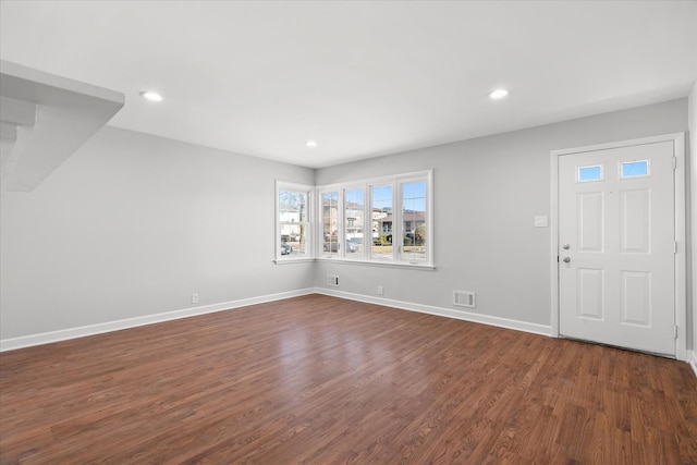 interior space featuring dark wood-type flooring