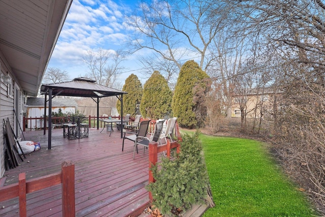 deck featuring a gazebo