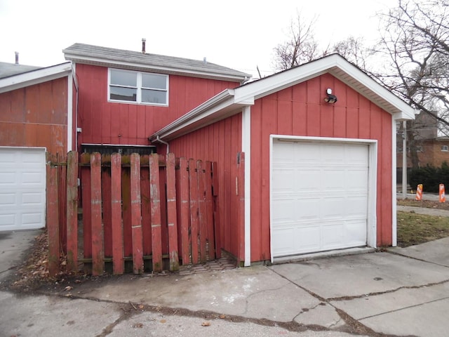 view of garage