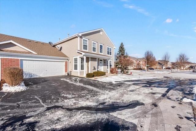 view of property featuring a garage