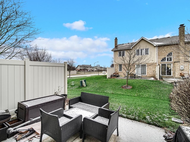 view of patio / terrace featuring an outdoor living space