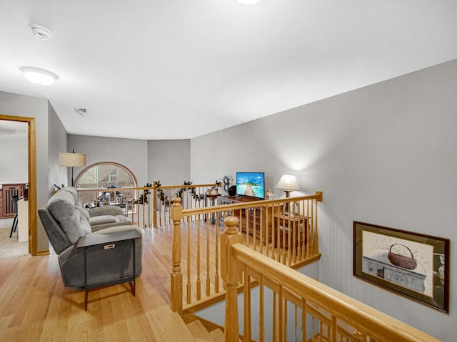 interior space with light hardwood / wood-style floors