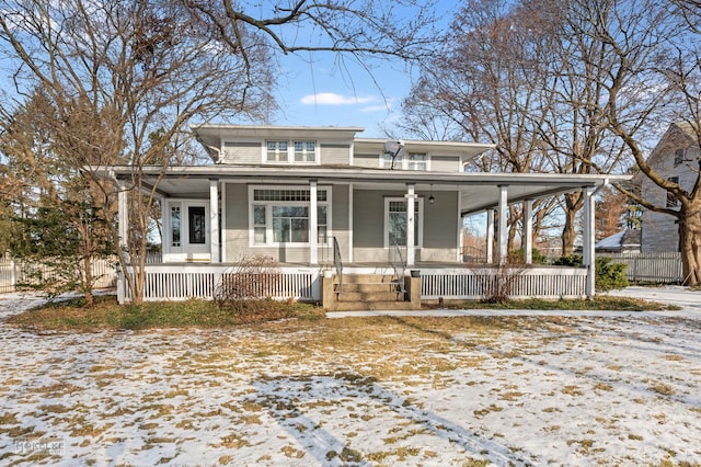 view of front of property with covered porch