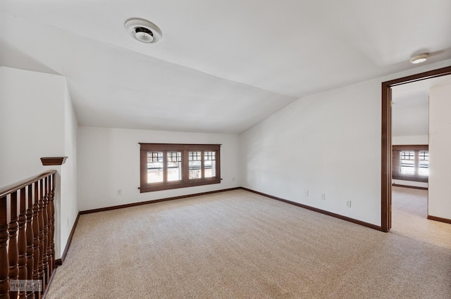 interior space featuring vaulted ceiling