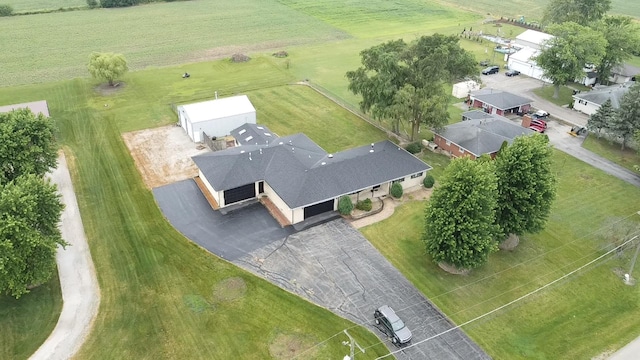 aerial view with a rural view