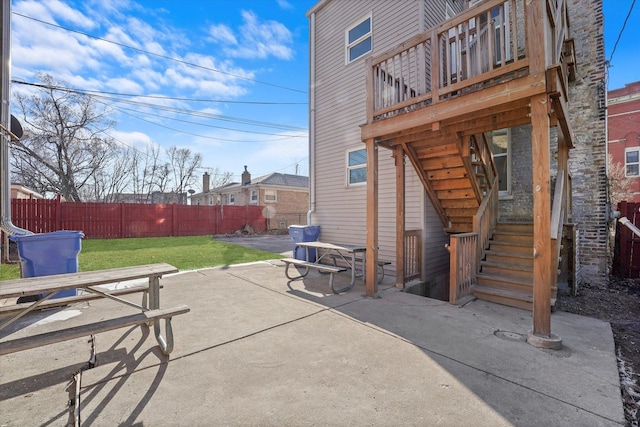 view of patio with a wooden deck