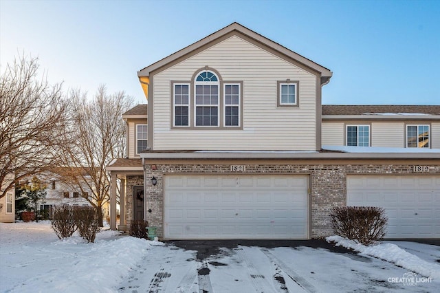 view of front property with a garage