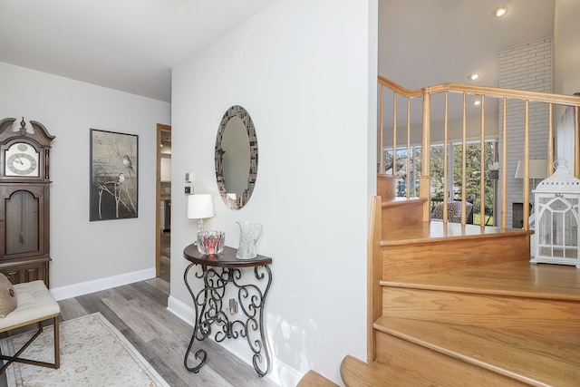 corridor featuring hardwood / wood-style flooring