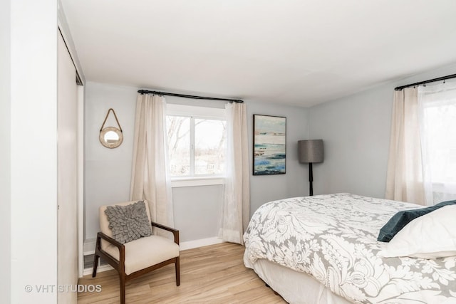 bedroom featuring light hardwood / wood-style floors