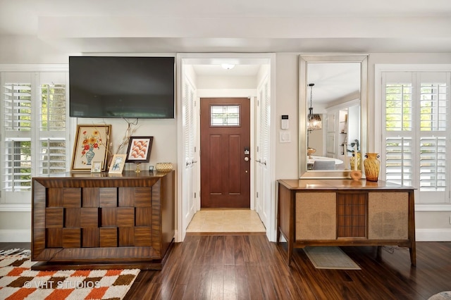 foyer featuring wood-type flooring