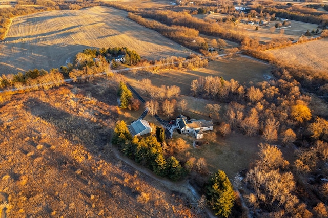 aerial view with a rural view