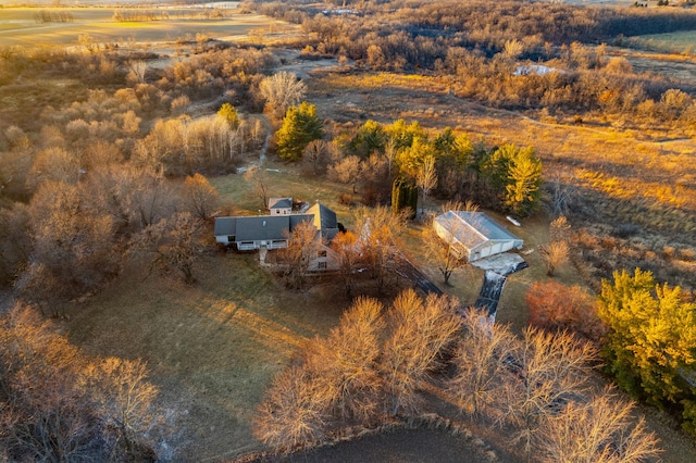 bird's eye view featuring a rural view