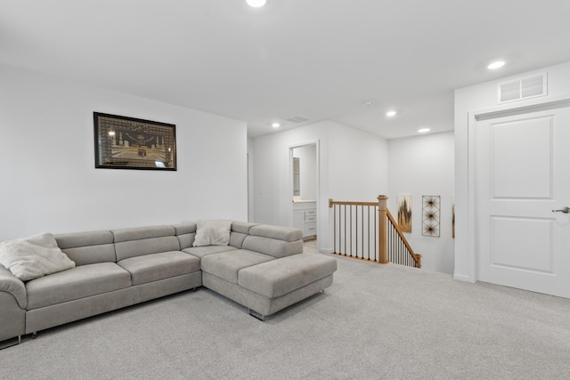 living room with carpet floors