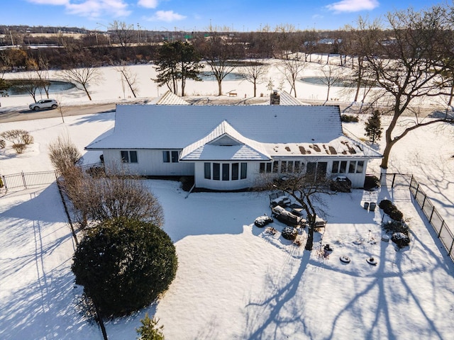 view of snowy aerial view