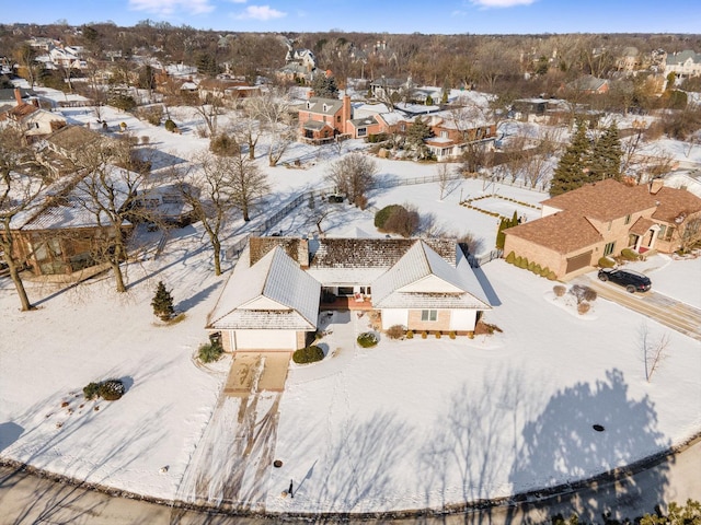 view of snowy aerial view