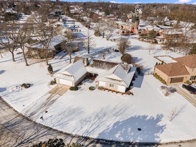 view of snowy aerial view