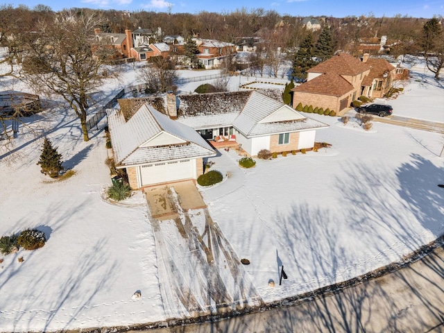 view of snowy aerial view