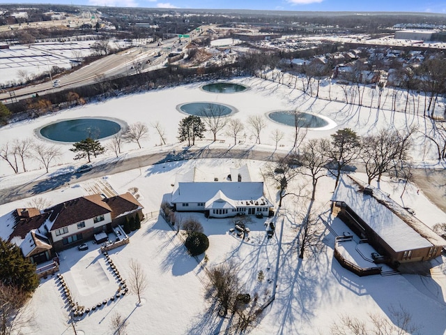 view of snowy aerial view