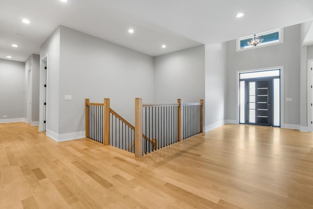 foyer entrance featuring light hardwood / wood-style floors