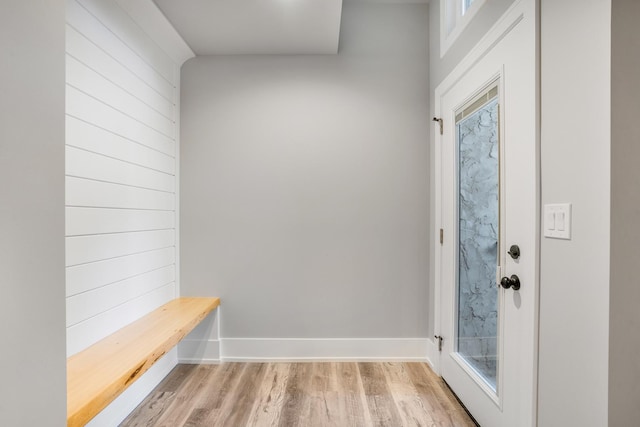 mudroom featuring light hardwood / wood-style floors