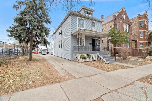 view of front facade featuring a porch