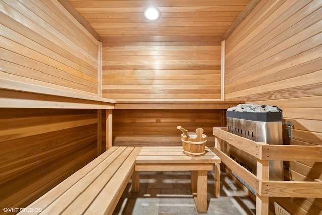 view of sauna