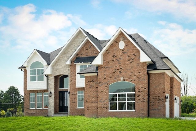 view of front facade with a front yard