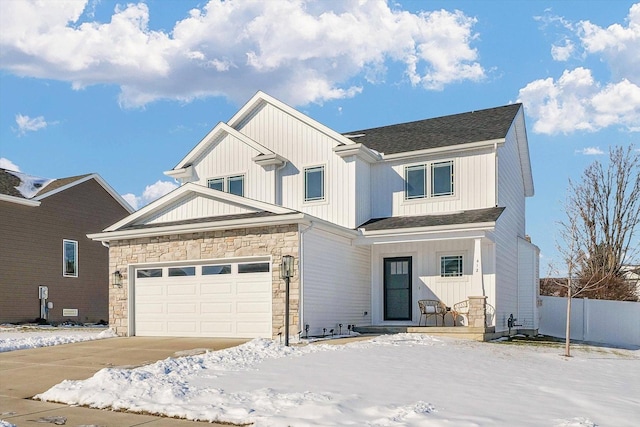 view of front of house with a garage