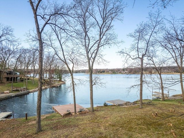 water view with a boat dock