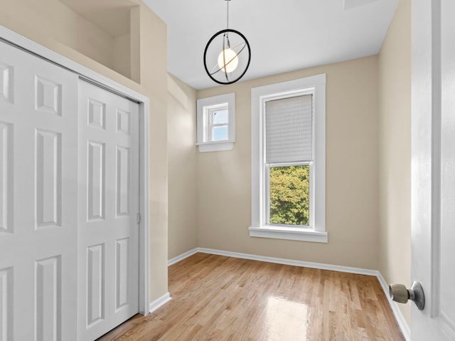 entrance foyer with light wood-type flooring