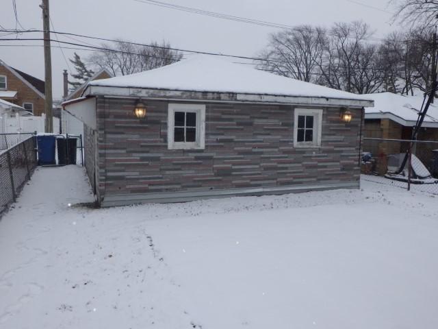 view of snow covered exterior