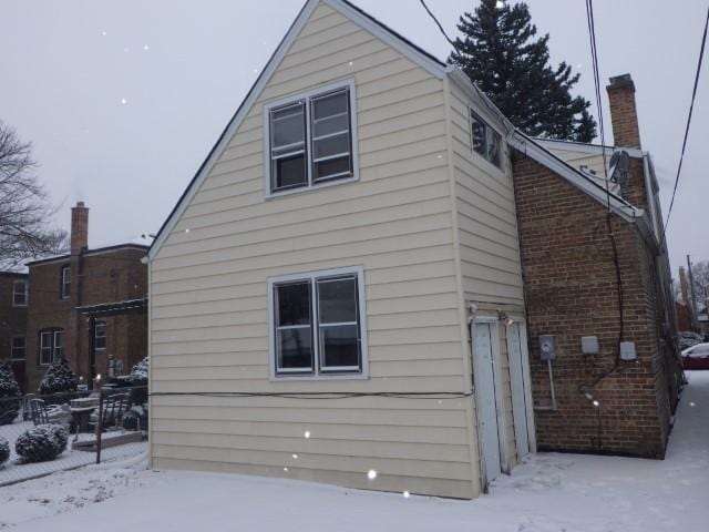 view of snowy exterior